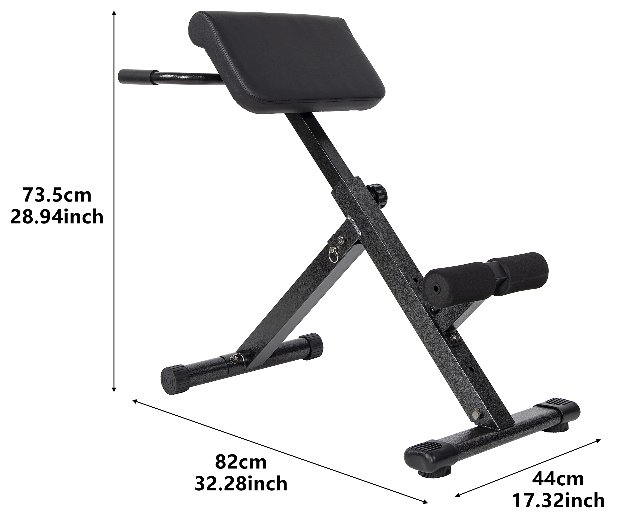 Signature Fitness Roman Chair AB Back - Banco de hiperextensión con asa, ajustable, capacidad de 300 libras, color negro