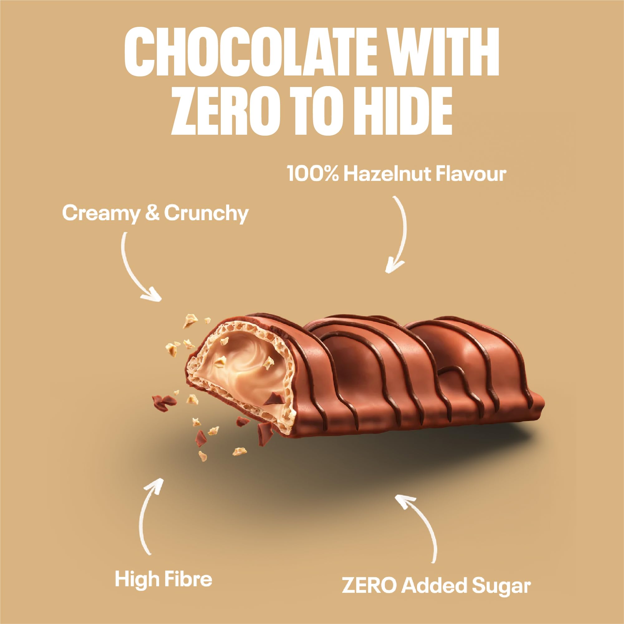 NEOH Zero Added Sugar Crisp and Cream, Milch-Haselnuss-Creme mit Kakaoüberzug, Vegetarisch & Low Carb, 3g Nettokohlenhydrate pro Portion, Die gesunde Alternative, 20x22g Crisp n Cream - 2