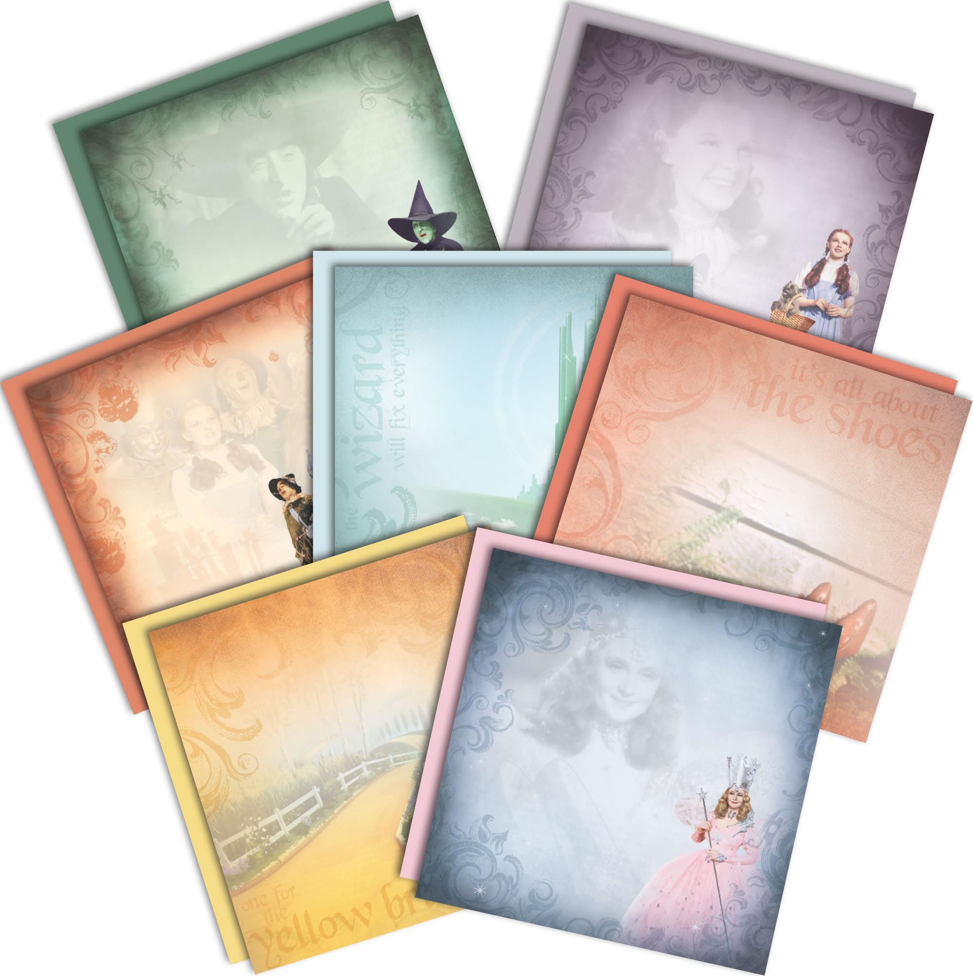 Papier scrapbooking Magicien d'Oz Paper House feuilles décoration 30x30