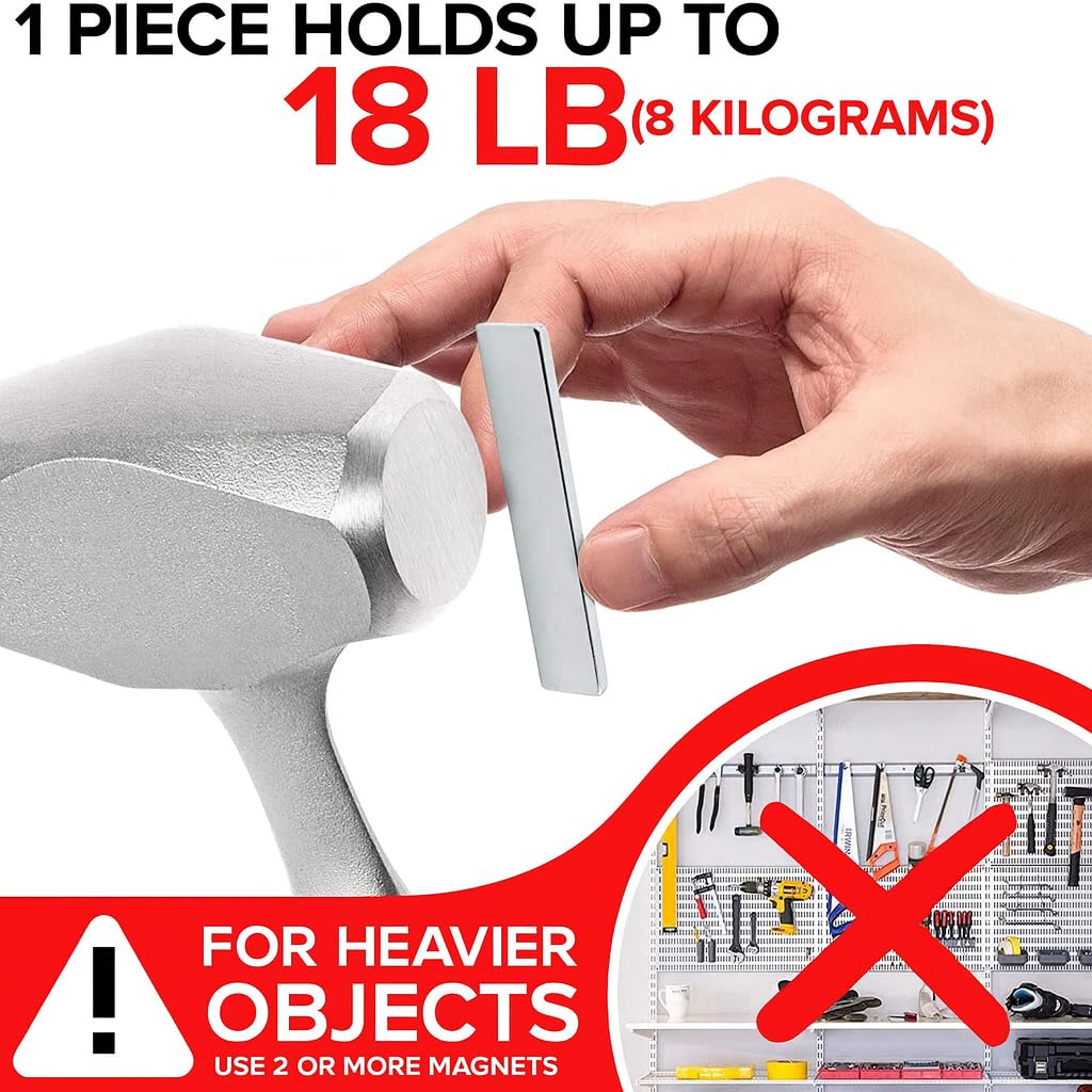 30 Pack Neodymium Block Magnets – 60mm x 10mm x 3mm (2.36" x 0.39" x 0.11") – Nickel-Coated Magnets for Crafts, Mounting, and Industrial Projects