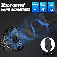 Vista 2 de Roykaw Ventilador portátil de carrito de golf alimentado por USB compatible con los modelos EZGO Club Car Yamaha con tubo cuadrado, 3 ajustes