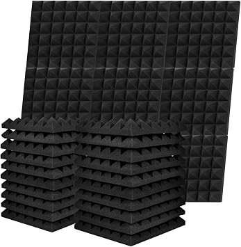 Musfunny Sound Proof Foam Panels, 12 Pcs 2" x 12" x 12" Acoustic Foam Panel