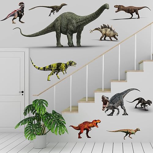 Miniatura 3 de Calcomanías de pared de dinosaurio de gran tamaño, autoadhesivas, de dinosaurio, seguras y resistentes al agua para niños, adultos, dormitorio, sala