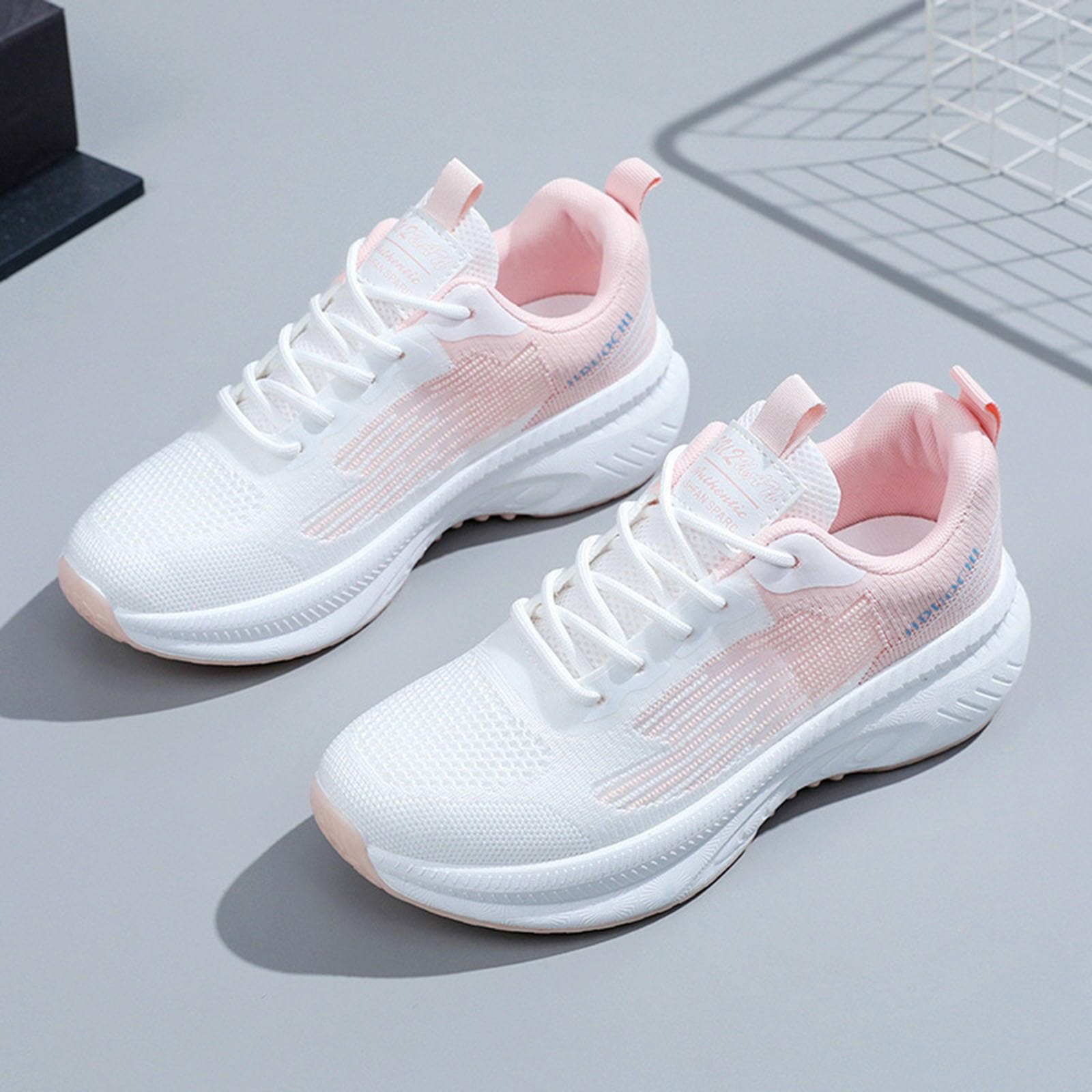 Scarpe da Palestra Donna Traspiranti Comode Sneakers Bianche Donna | Scarpe Ginnastica in Tomaia Maglia per Passeggiata Invernale Sneakers Ragazza Concezione Ergonomica Fibra Ecologica