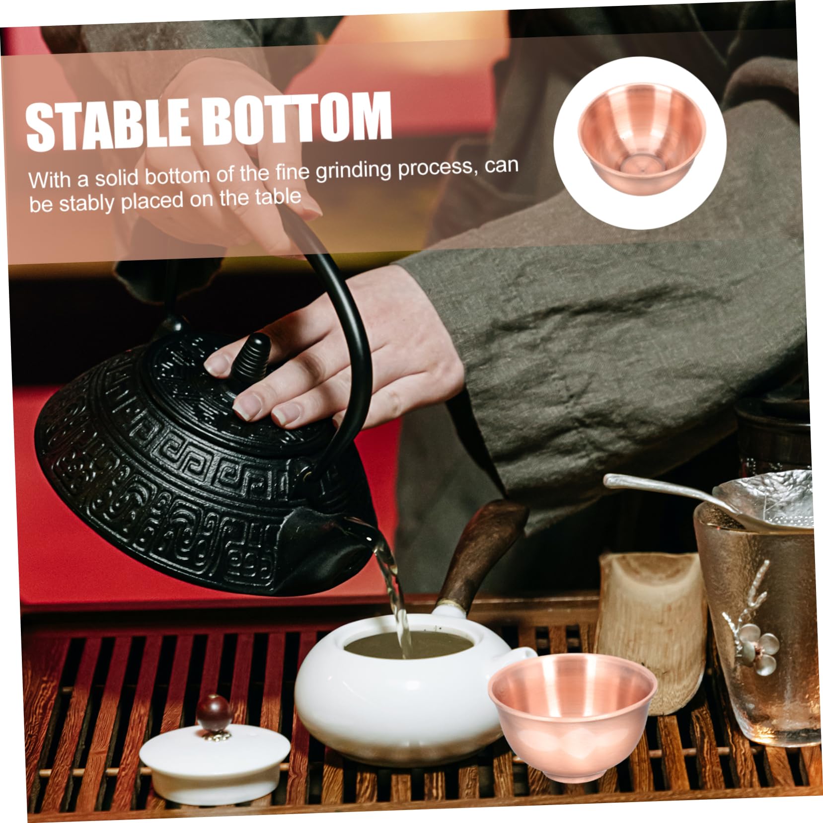 LABRIMP 5 Pz Tazza Da Tè Ciotola Da Tè Kung Fu Tazze Da Cinesi Matcha Chawan Stoviglie Cinesi Stoviglie Tradizionali Ciotola Da Domestica Di Matcha Rosso Rame