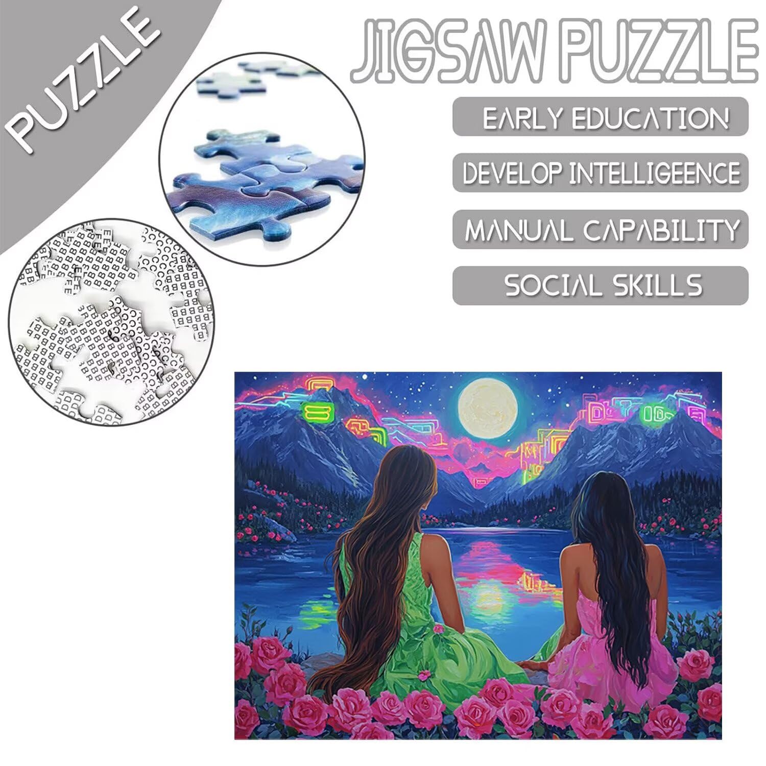 Puzzle de 1500 Piezas Puzzle Adultos 87x57cm Juego Educativo Regalos Rompecabezas para Adultos y niños a Partir de 14 Años, Regalo Creativo para la Relajación - (Niña del Lago) t-303