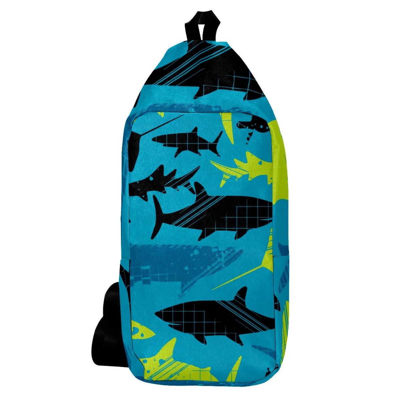 Mochila de hombro de tiburones y mantarrayas para viajes y senderismo multicolor 6