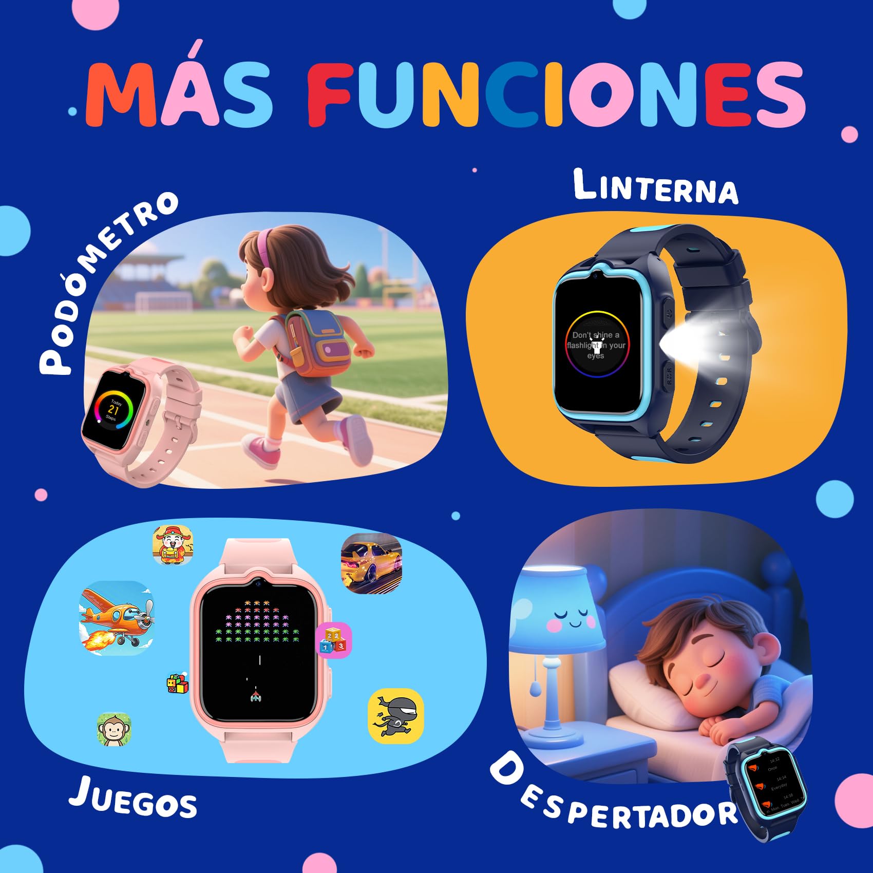 Reloj Inteligente Niño 4G Smartwatch Niños con GPS, Videollamadas, SOS, Linterna LED, Cámara, Podómetro, IP68, Modo Escuela, Despertador, Mensajes, Rosa para Niñas y Niños