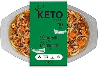 Keto Instant Chilled Meals - Konjac Vegan & Low Calorie, High in Protein, Microwavable Meal | Ready to Eat Meal Pack of 4 (370g) (Spaghetti Bolognese)