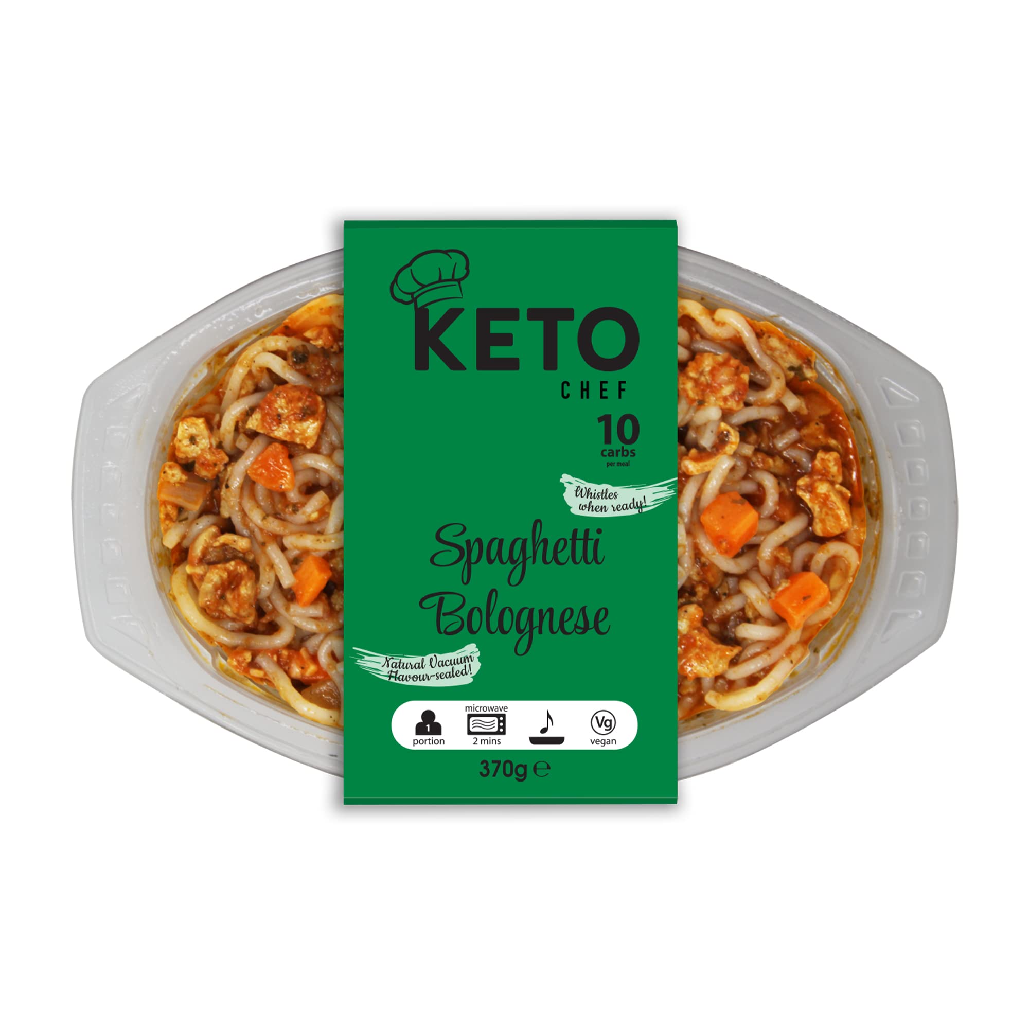 Keto Instant Chilled Meals - Konjac Vegan & Low Calorie, High in Protein, Microwavable Meal | Ready to Eat Meal Pack of 4 (370g) (Spaghetti Bolognese)