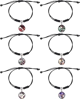 anime tueur de démons similicuir tressé corde Bracelet Réglable bracelet cosplay Bracelet Set