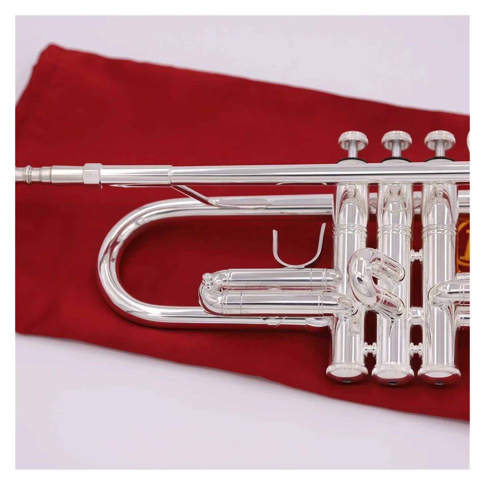 Trąbki Srebrny trąbka płaski instrument dęty mosiężny mini kieszonkowy instrument dęty dęty