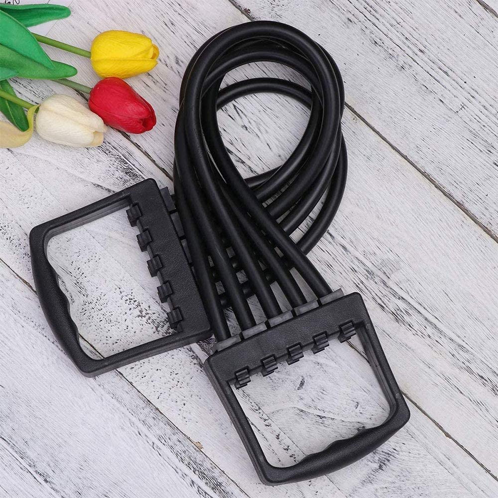 Esercitatore Muscolare Estensore,Estensore Pettorali Regolabile,5 Tubi Espansore Toracico,Esercitatore Pettorale,Per Casa,Palestra,Spalle,L'Allenamento Dei Muscoli Braccia (Nero)