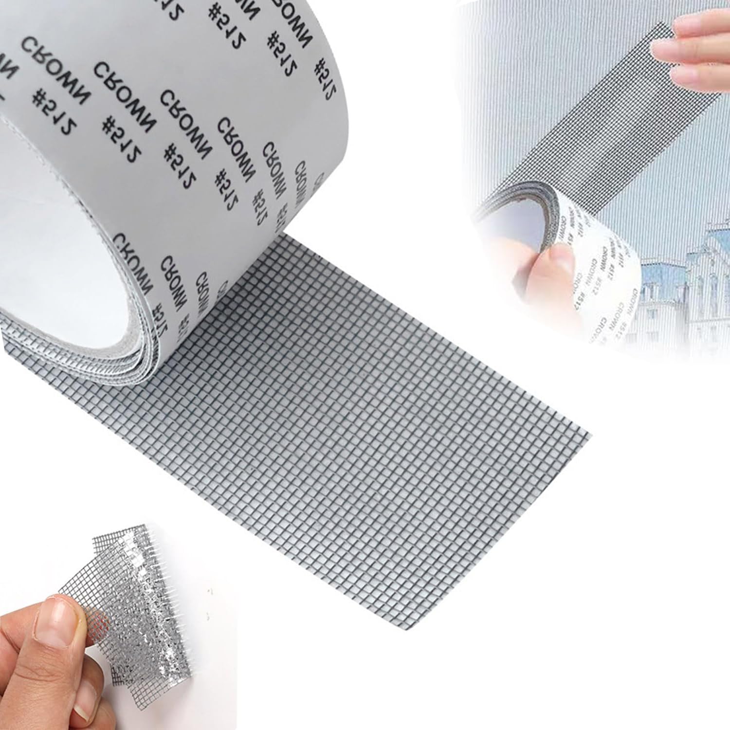 JClorix Fliegengitter Reparatur Klebeband, 5 cm x 10 m Selbstklebendes Reparatur-Set für Moskitonetz, Zelt, Dachfenster, Poolnetze & Insektenschutzgitter, Wasserdichtes PET Material (Grau) Baumarkt