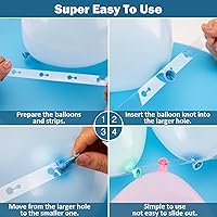 Vista 3 de KICNIC Kit de arco de globos, 3 tiras de cinta y 3 puntos de pegamento para guirnalda, fiesta, boda, cumpleaños, decoración de baby shower