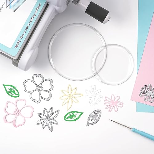 Miniatura 4 de Paquete de 2 almohadillas de corte circulares acrílicas para máquina de troquelar; placas de corte redondas de plástico de policarbonato