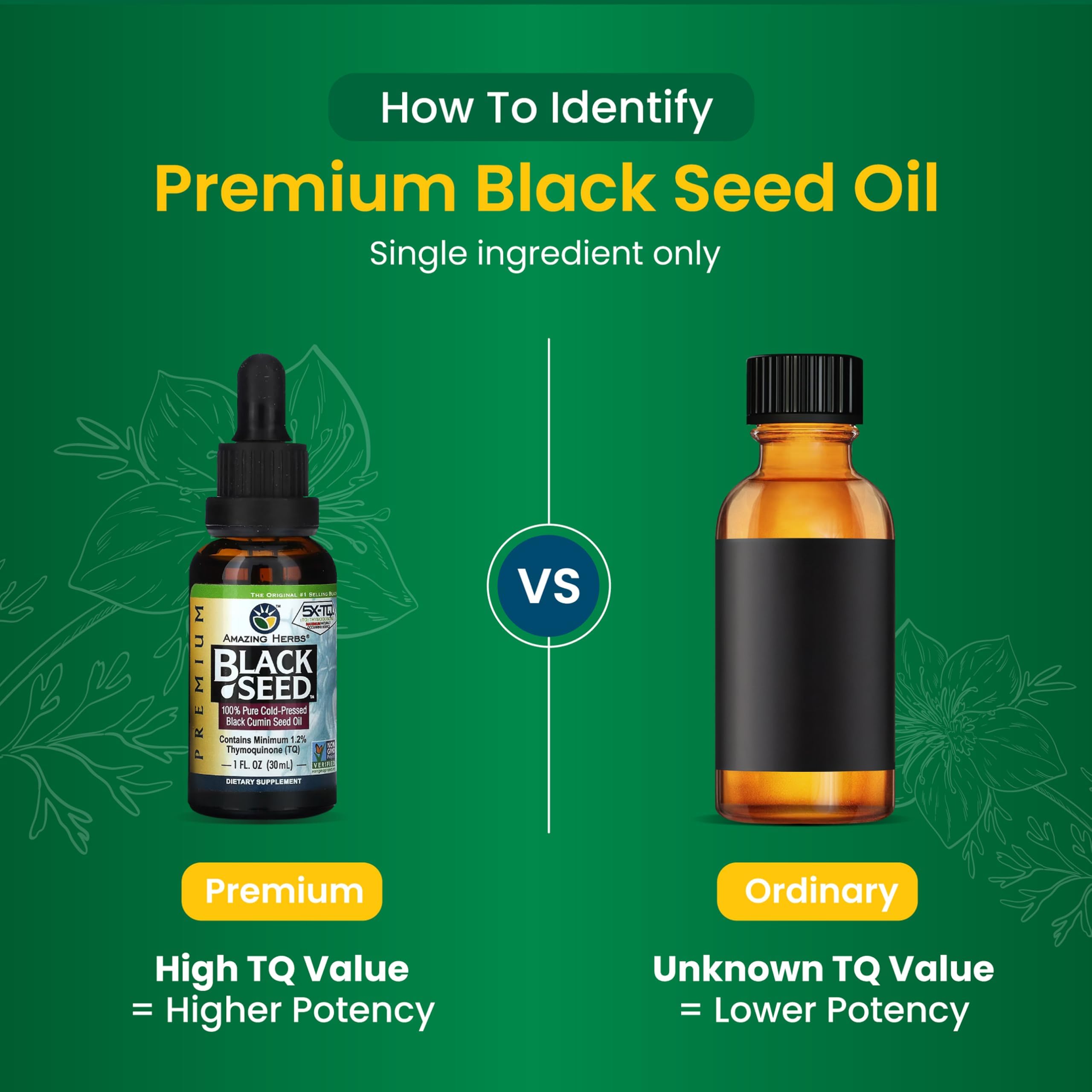 Amazing Herbs Premium Black Seed Oil Liquid - 1 Fl Oz Glass Bottle — Amazon image 4