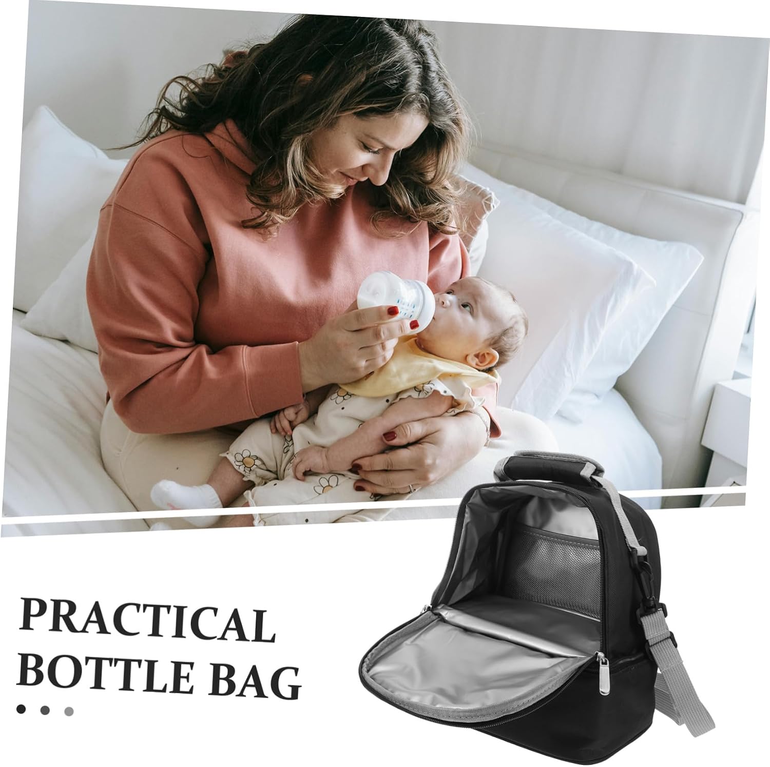 Vaguelly Portable Bottle Warmer Bag Stylish Bottle Cooler Tote Insulated Sleeve for Daycare Outdoor Activities