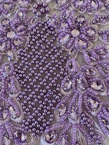 Miniatura 35 de Piedras de imitación hechas a mano de encaje apliques de costura a mano Parches Recorte para vestido Ropa Falda Escote Accesorios (negro)