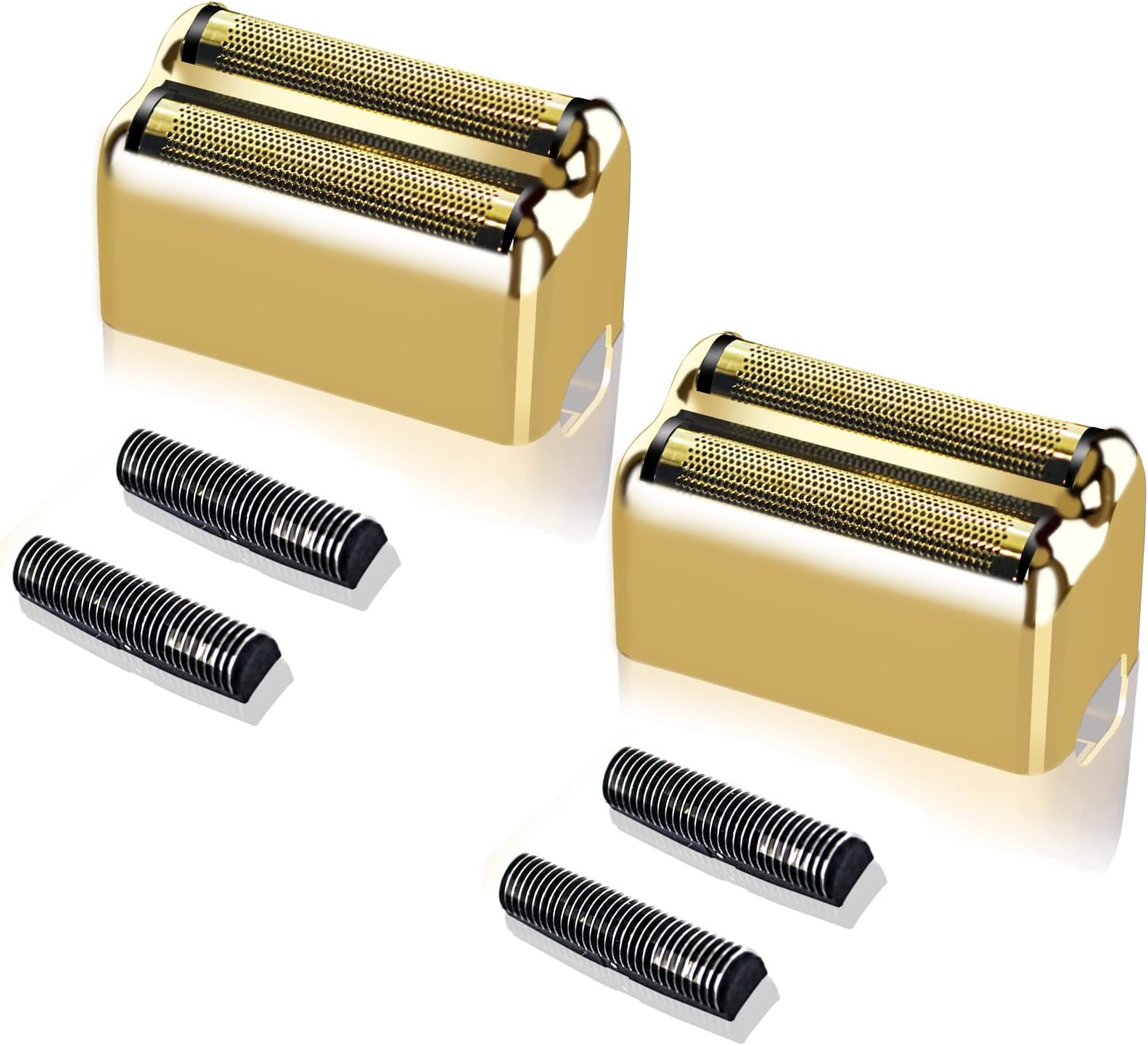 2 pack Professional Replacement Foil and Cutters for BaBylissPRO Barberology Double Foil Shaver, Compatible with BaBylissPRO Barberology FXFS2 Shaver，Gold