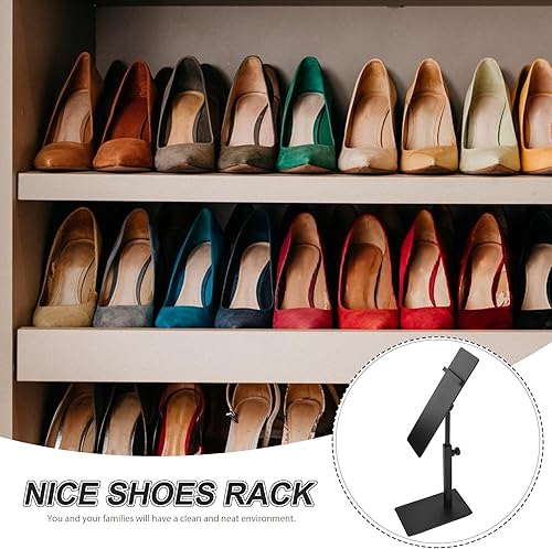 Miniatura 4 de 1 soporte de exhibición de zapatos de acero inoxidable, soporte de exhibición de zapatos de altura ajustable, estante de metal para elevador