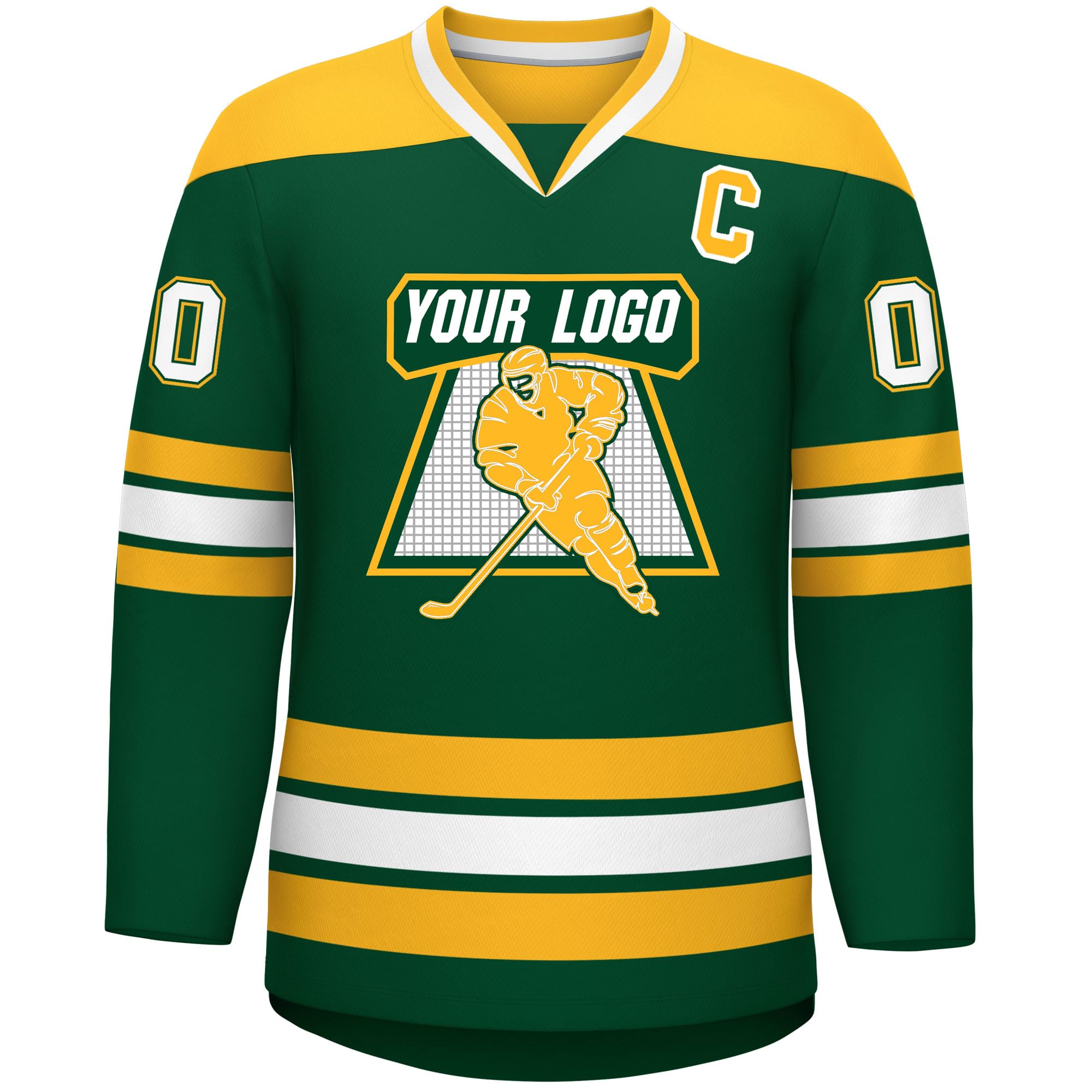 Custom Hockey Jersey Stitched or Printed Name Number V-Neck Athletic Jersey
