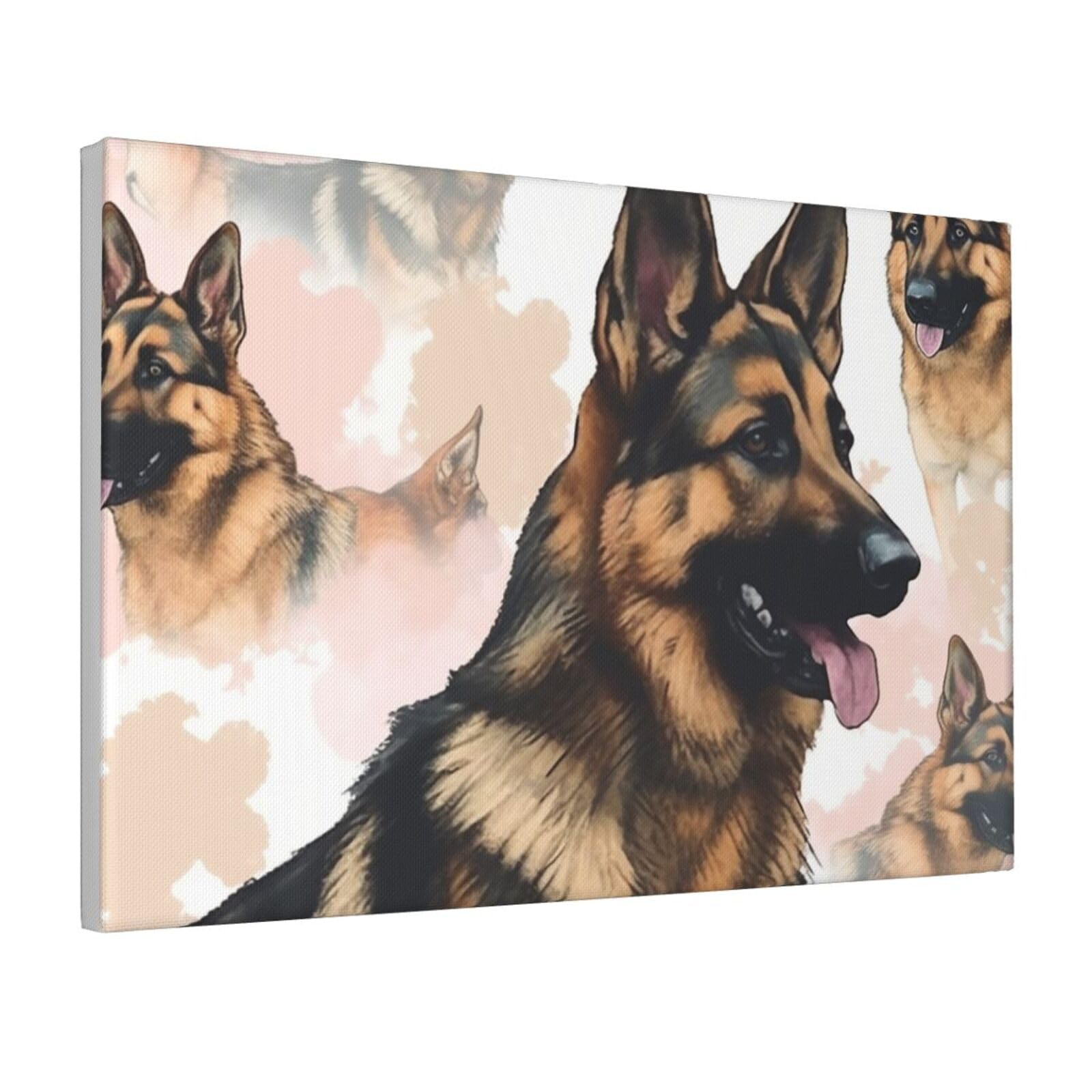 Framed Wall Art for Living Room Art Work, German Shepherd Dog Lovers Picture Prints Modern Office Wall Paintings Poster Aesthetic Wall Decorations for Home Decor Ready To Hang 8"x12"