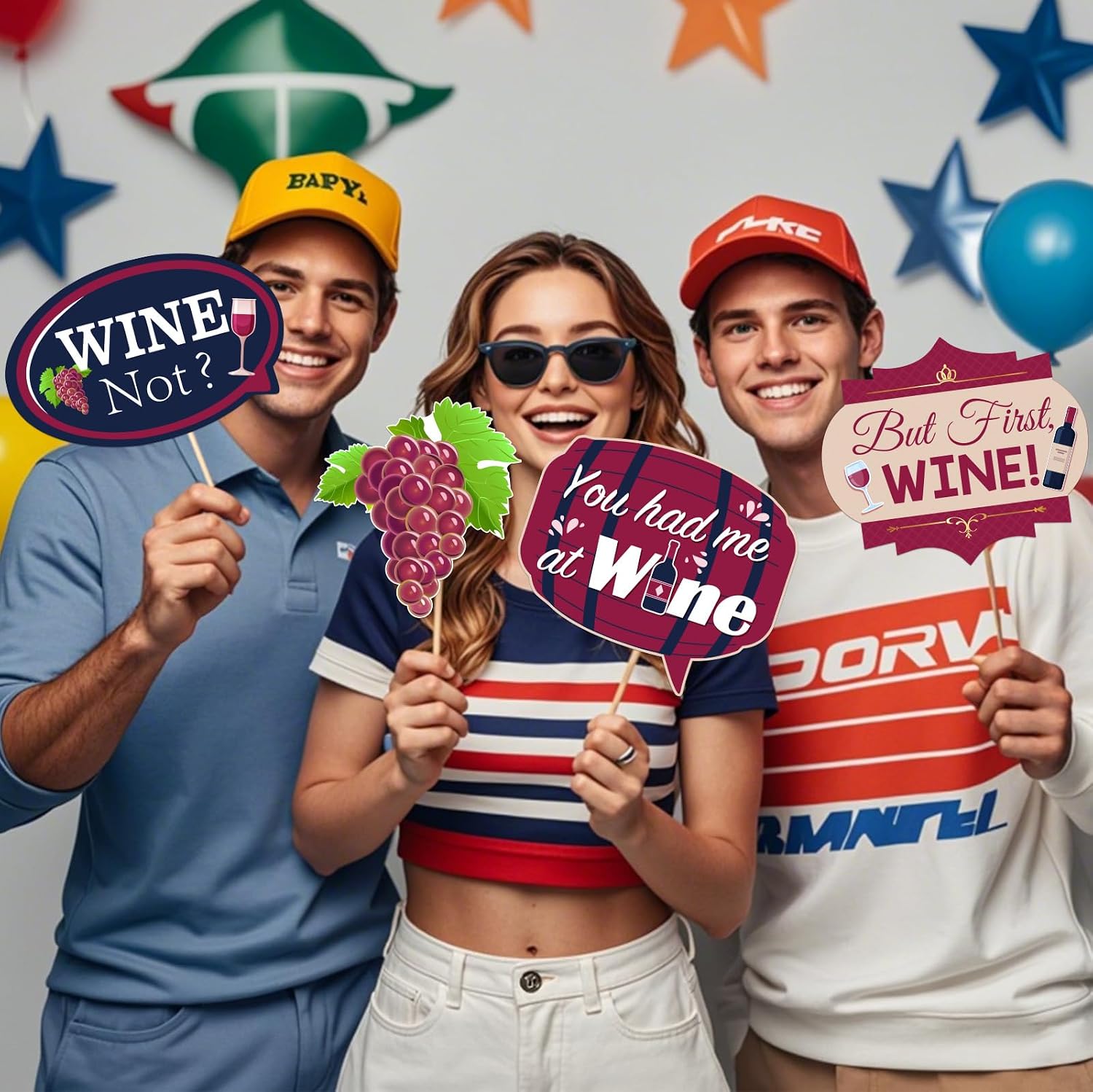 Wine Party Photo Booth Props, Bride to be/Bachelorette Party Decoration- Wine Tasting Party, Funny Photography Supplies 19Pcs