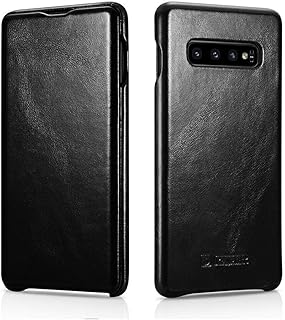 ICARER Galaxy S10 Plus Case  Vintage Series Ultra Slim Genuine Leather Flip Foli - Compare price