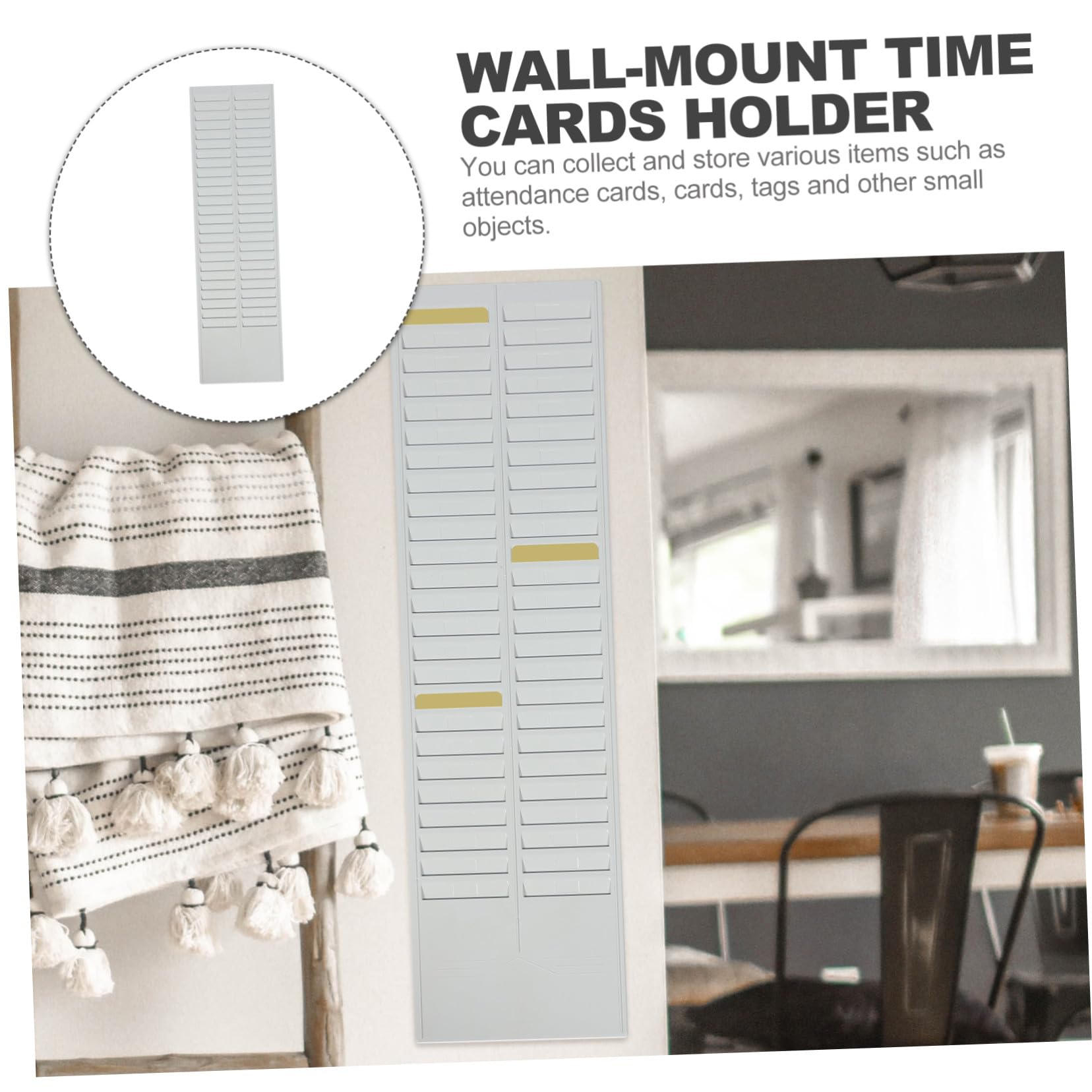 Sewroro Ausziehbares Wandkartenhalter Rack Fächer Kunststoff Kartenhalter Büro Lager Organizer mit Nummernaufklebern für Anwesenheits und Mitgliedskarten Robust Langlebig und Praktisch
