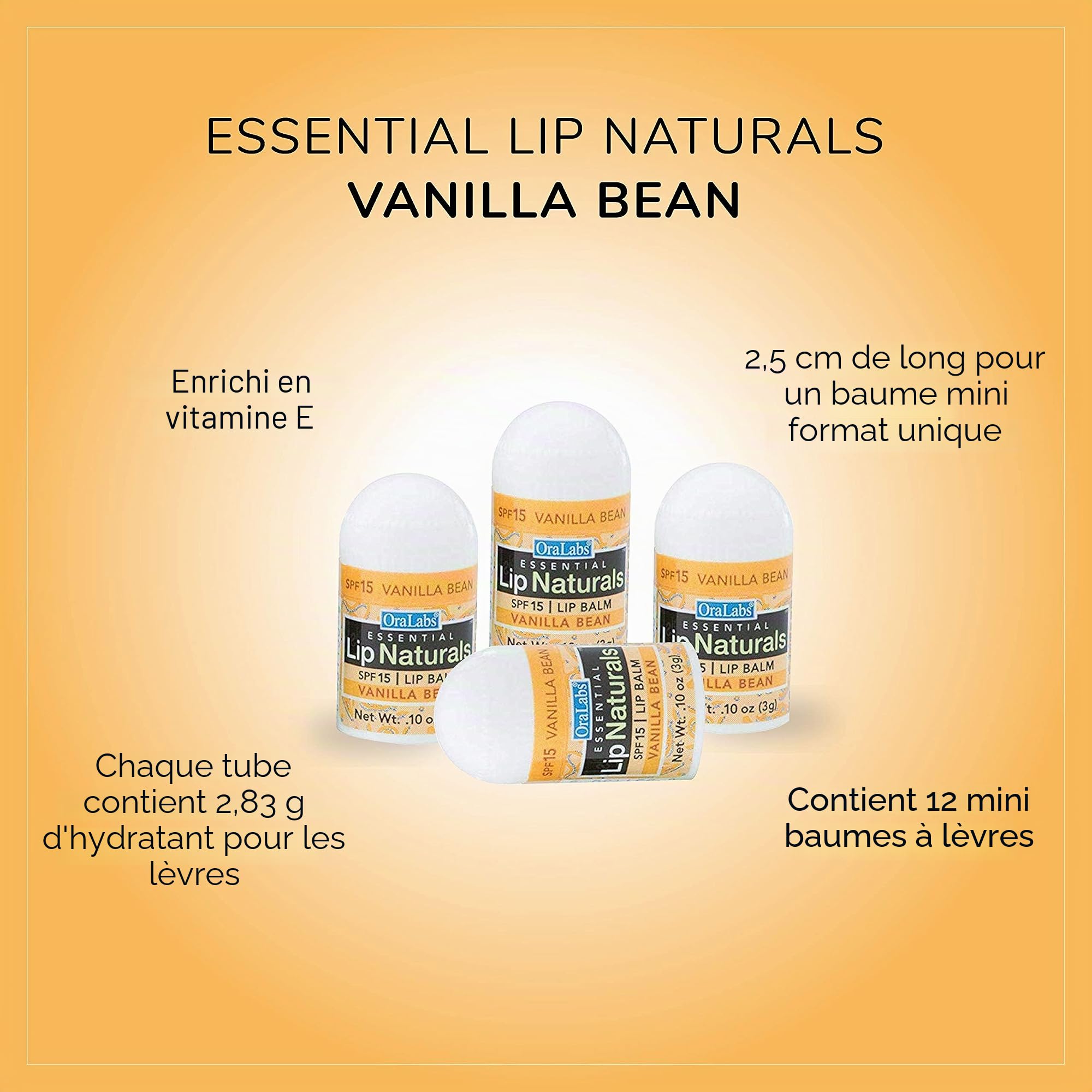 Essential Lip Naturals - Mini baume à lèvres - 12 points [SPF-15] (vanille)