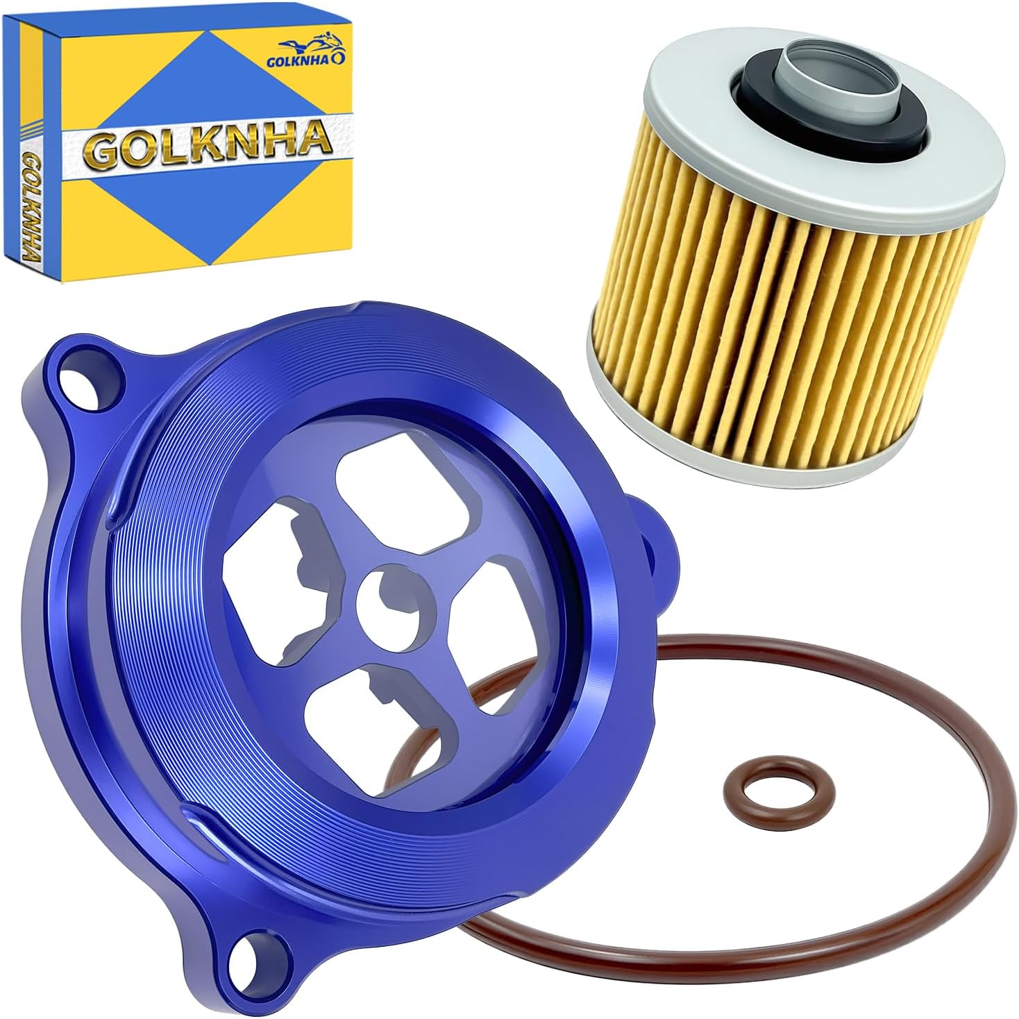 Blue 6061-T6 Aluminium Oil Filter Cover Cap w/Seal For Yamaha Raptor 700 2006-2026 Raptor 700R 2009 2011-2026 Raptor 700R SE 2014-2026
