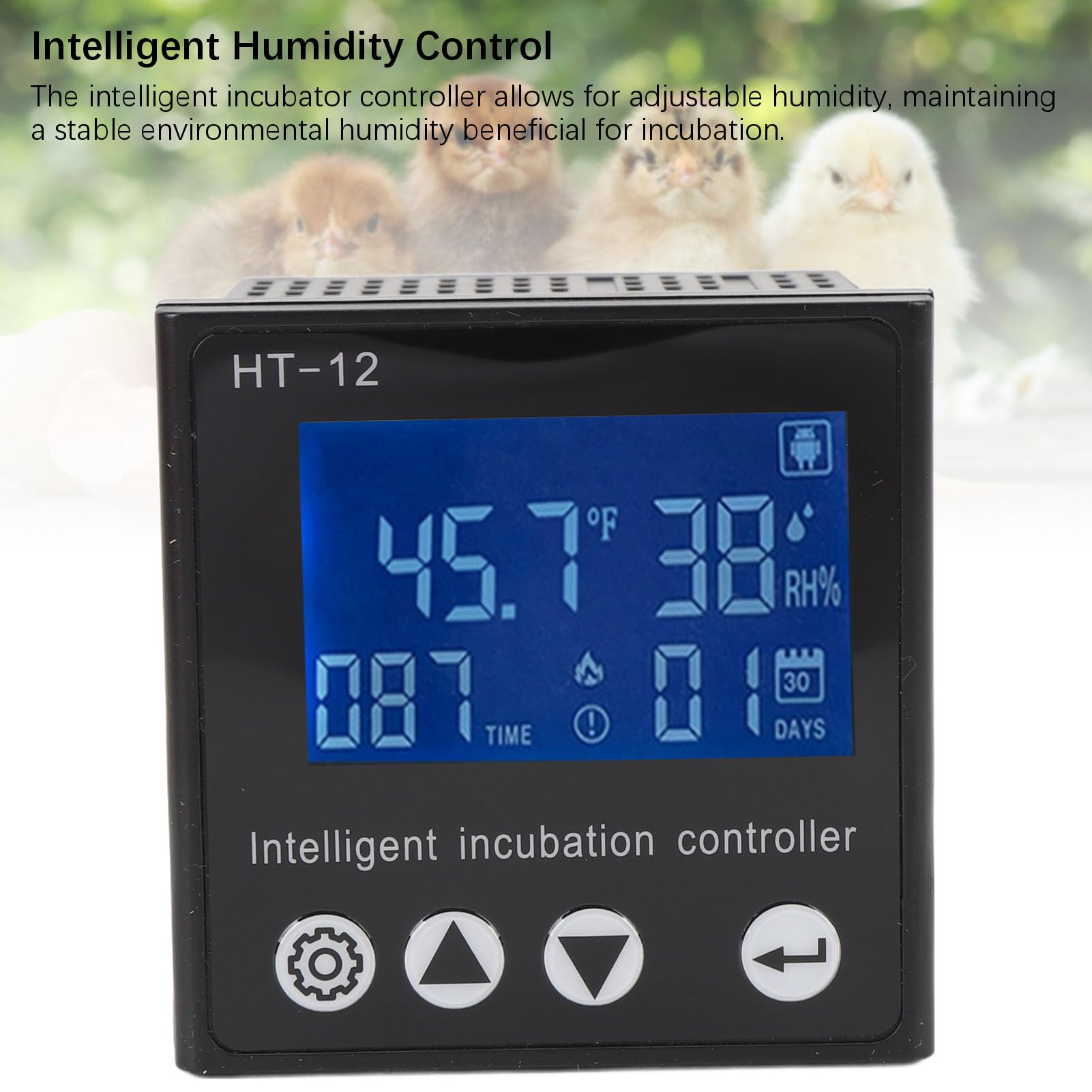 Eujgoov Controlador de Temperatura y Humedad de Incubado Digital LCD para el Monitor de Control de Temperatura Inteligente de la Reproducción para la Incubación y la Cría