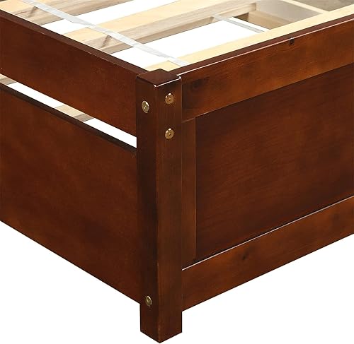 Miniatura 7 de Harper & Bright Designs Base de cama individual con nido, marco de cama individual con cabecero, cama de plataforma individual de madera con nido