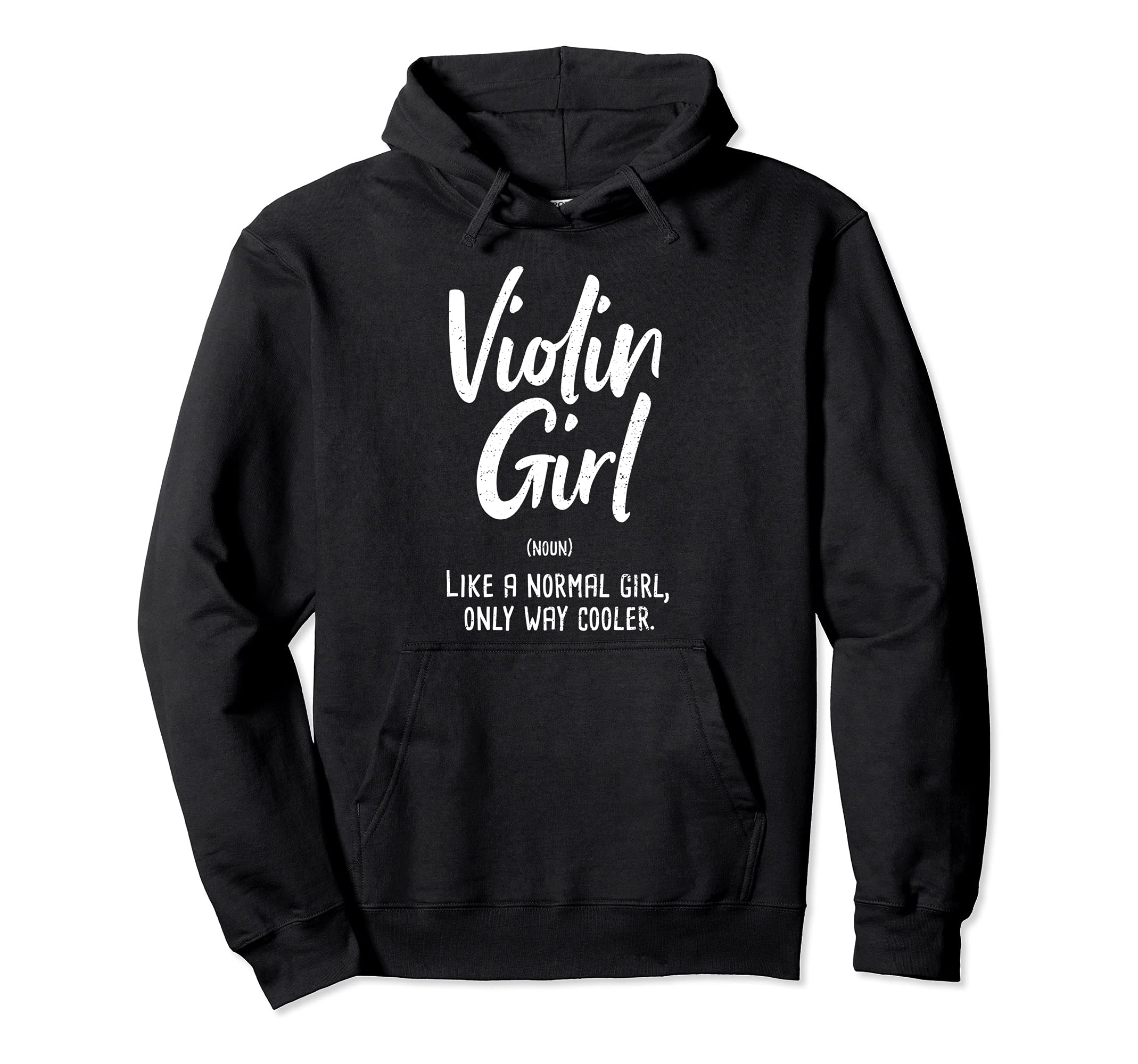 Violin: Violin Girl Definition - Musician Sayings Pullover Hoodie, Black