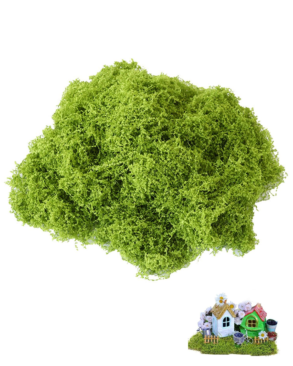 NHCDFA 100g Artificial Grass for Decoration, Fake Grass, Artificial Grass, Artificial Moss for Indoor Plant Pots for Craft Fake Green Plants for Garden Office New Year Home Decoration Landscaping