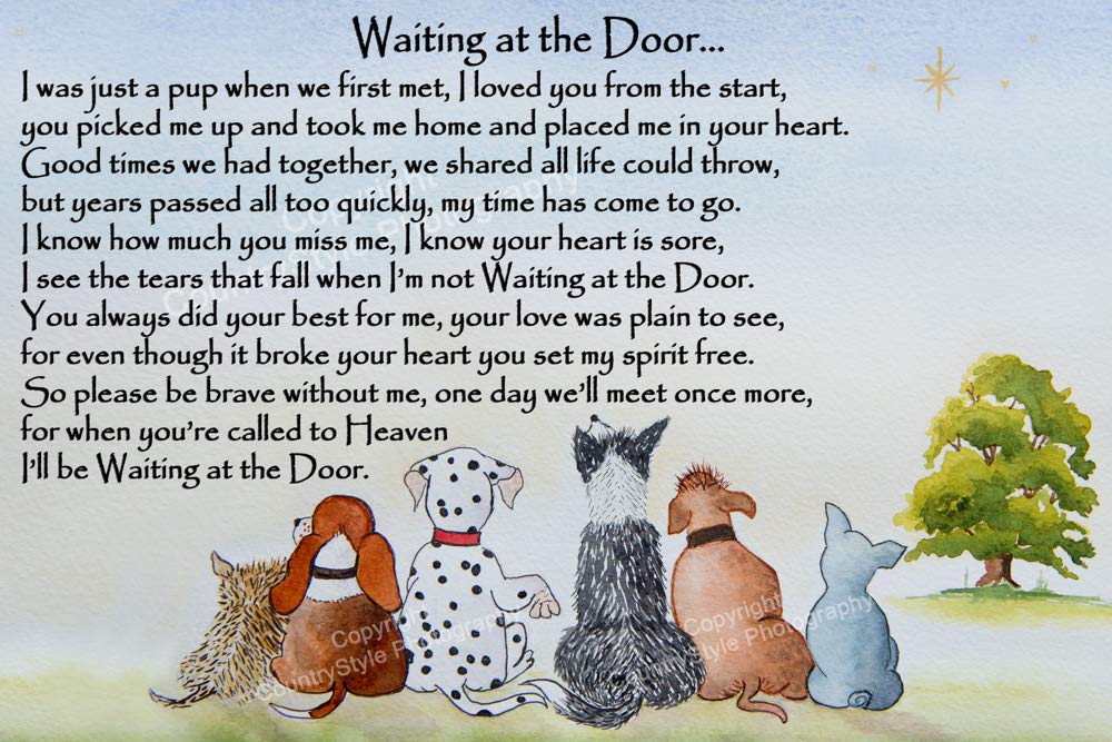 CountryStyle Gifts Pet Dog Bereavement Sympathy Gift Memorial Magnetic Card - Waiting at the Door
