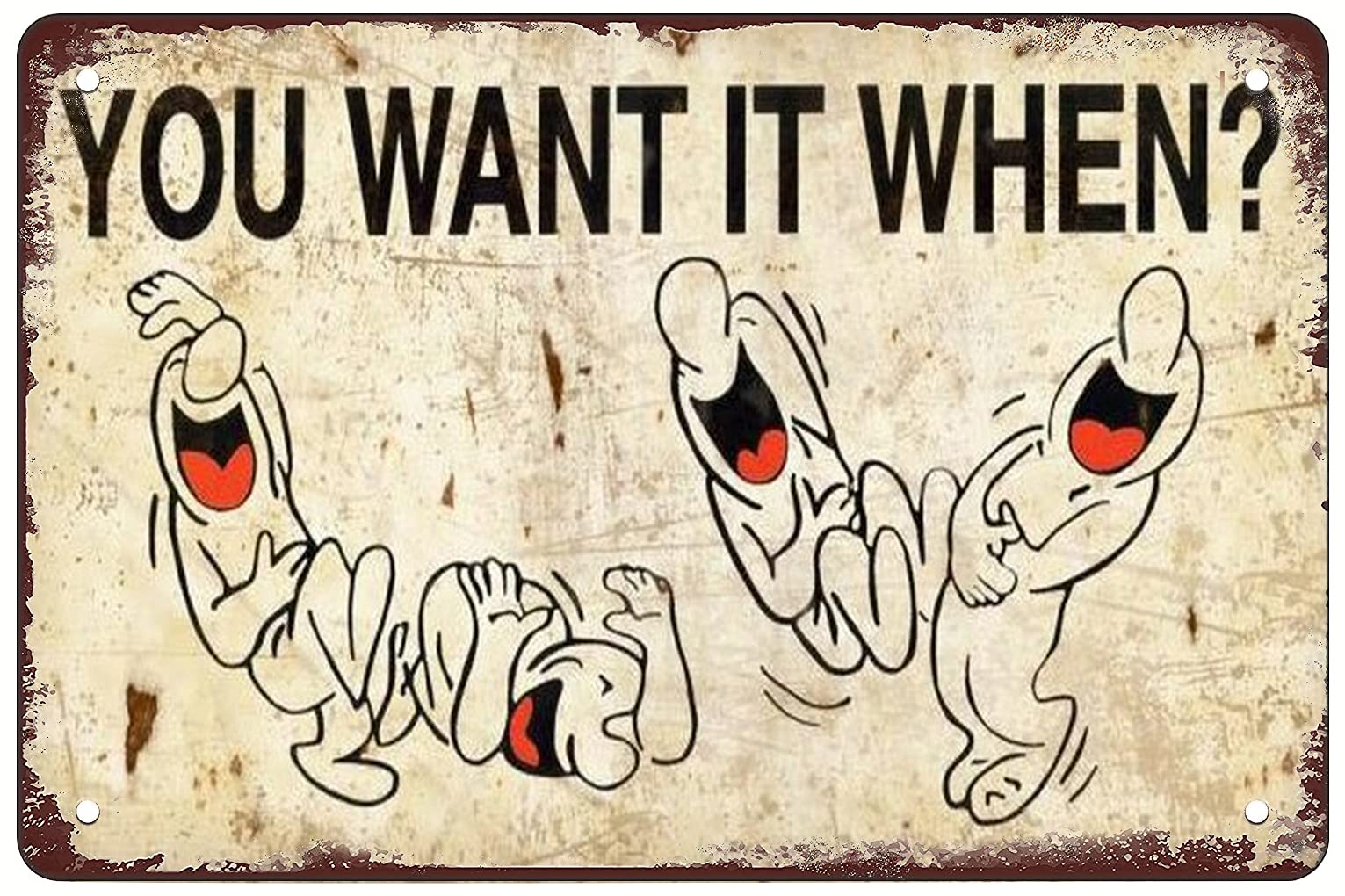 Acaka Colorful-67 You Want It When Funny Retro Tin Sign Wall Art Decoration 12X8 Inch