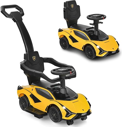 Miniatura 10 de INFANS Lamborghini - Cochecito de bebé 3 en 1, con licencia y asa de empuje, música, USB, faro, almacenamiento debajo del asiento, juguete para