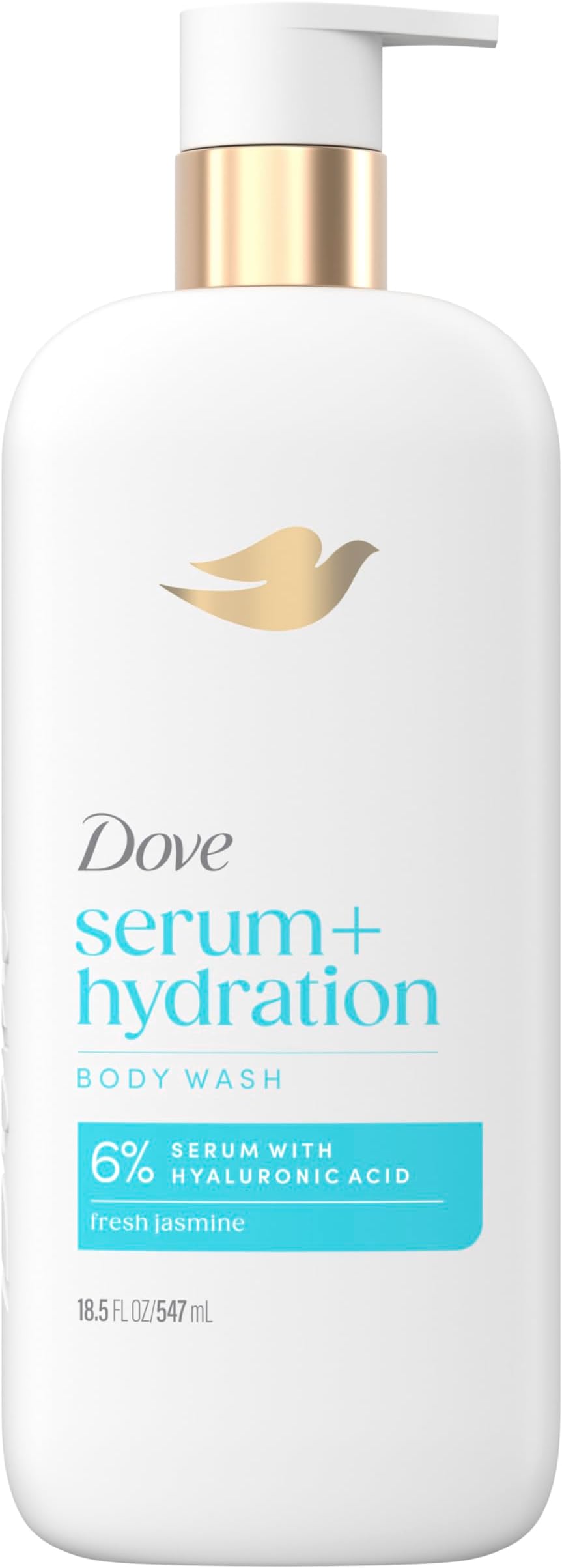 Dove Body Wash Hydration Boost Actively drenches dry skin 6% hydration serum with hyaluronic 18.5 oz