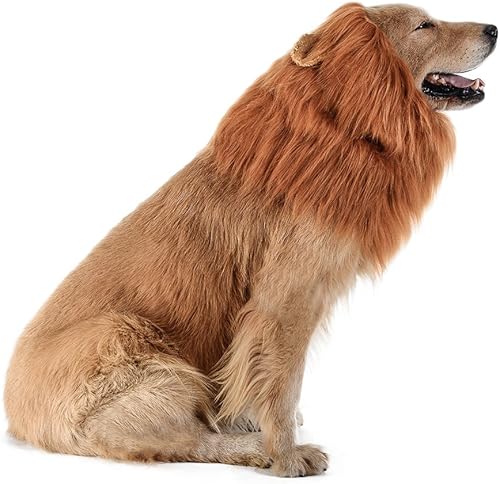 Miniatura 3 de TOMSENN Melena de león para perro, melena de león realista y divertida para perros, melena de león complementaria para disfraces de perro, peluca de