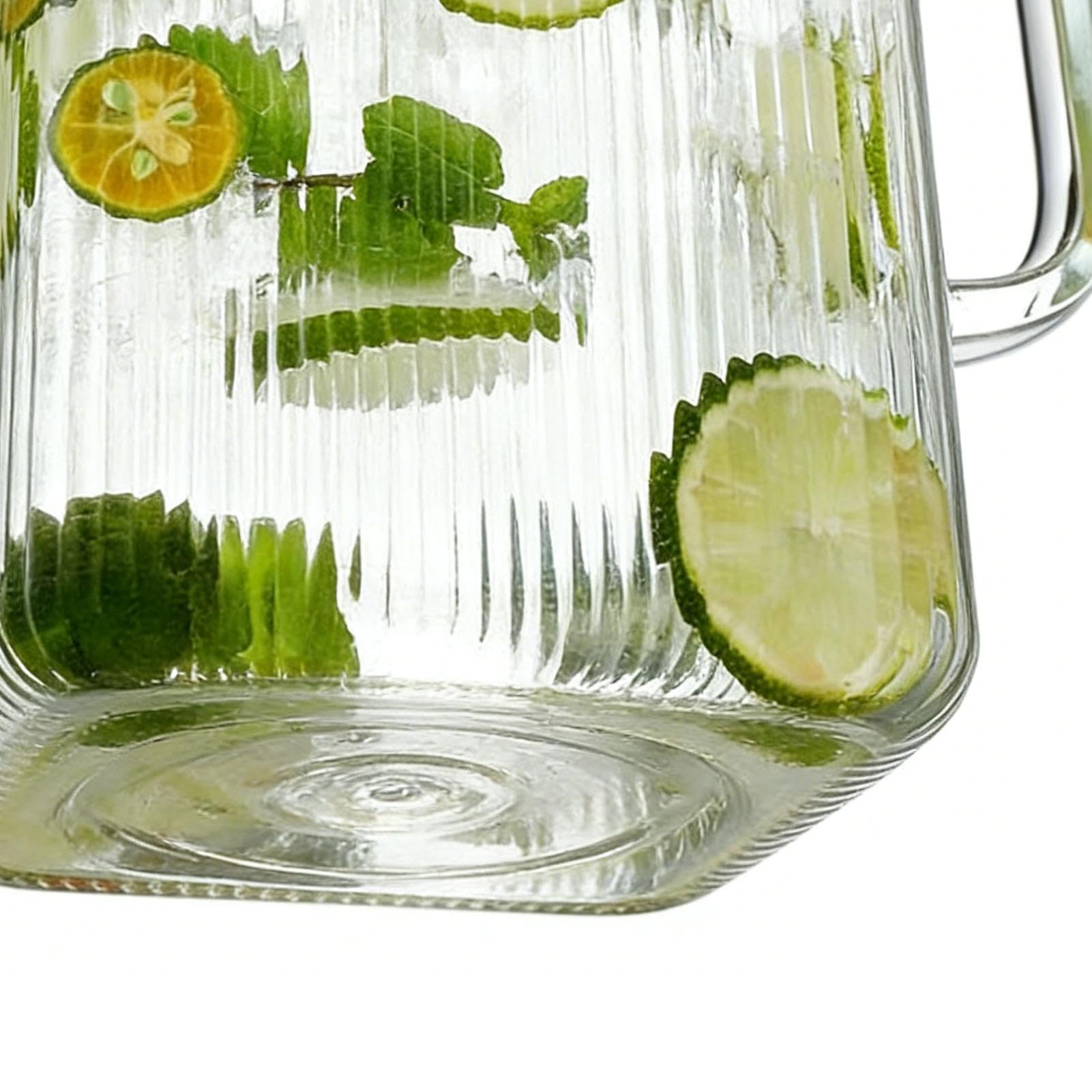 Glaskrug mit Deckel 3,8 Liter groß und auslaufsicher | Behälter aus Glas für Saft, als Kanne mit Griff Geeignet für Limonade, Saft, , kalte Getränke und