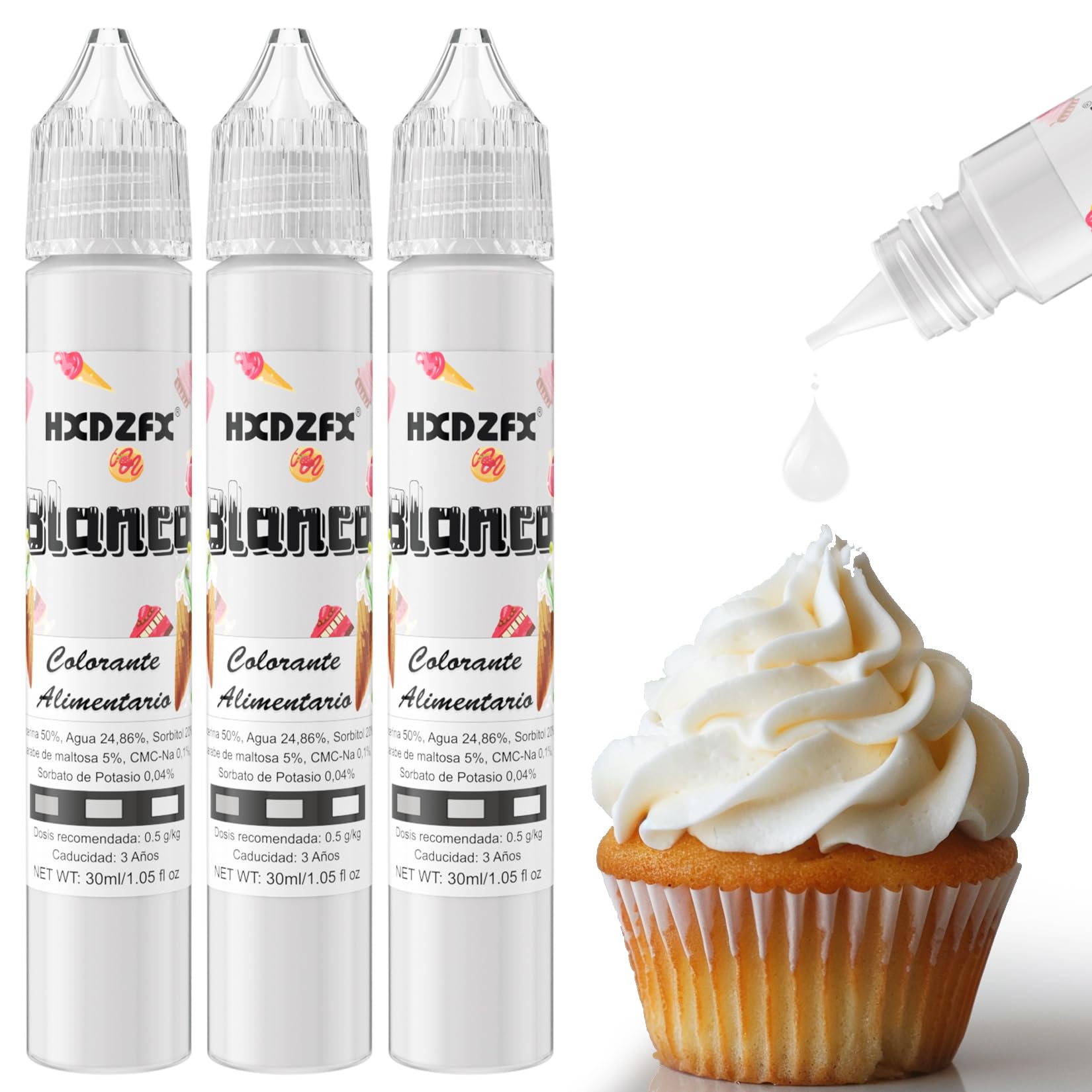Colorante Alimentario Rojo - 30ml×3 Botellas Colorante Alimentario Alta Concentración Liquid Set para Repostería, Decoración de Tartas, Caramelos, Bebidas, Macarons — view 19