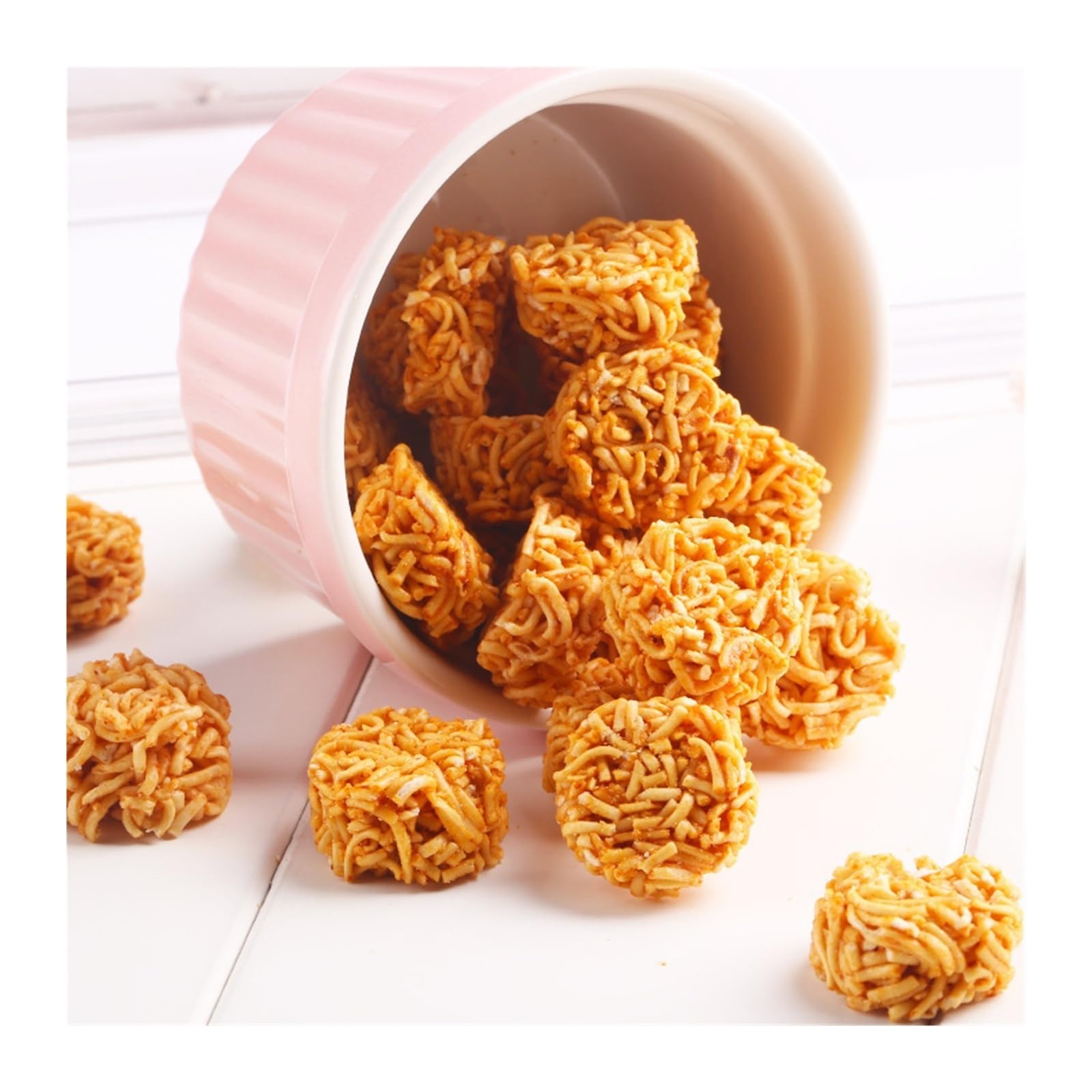 Noodles croccanti con polpette di ramen da 50 g: croccanti e ricchi di sapore, lo snack perfetto for soddisfare le tue voglie(10bag)