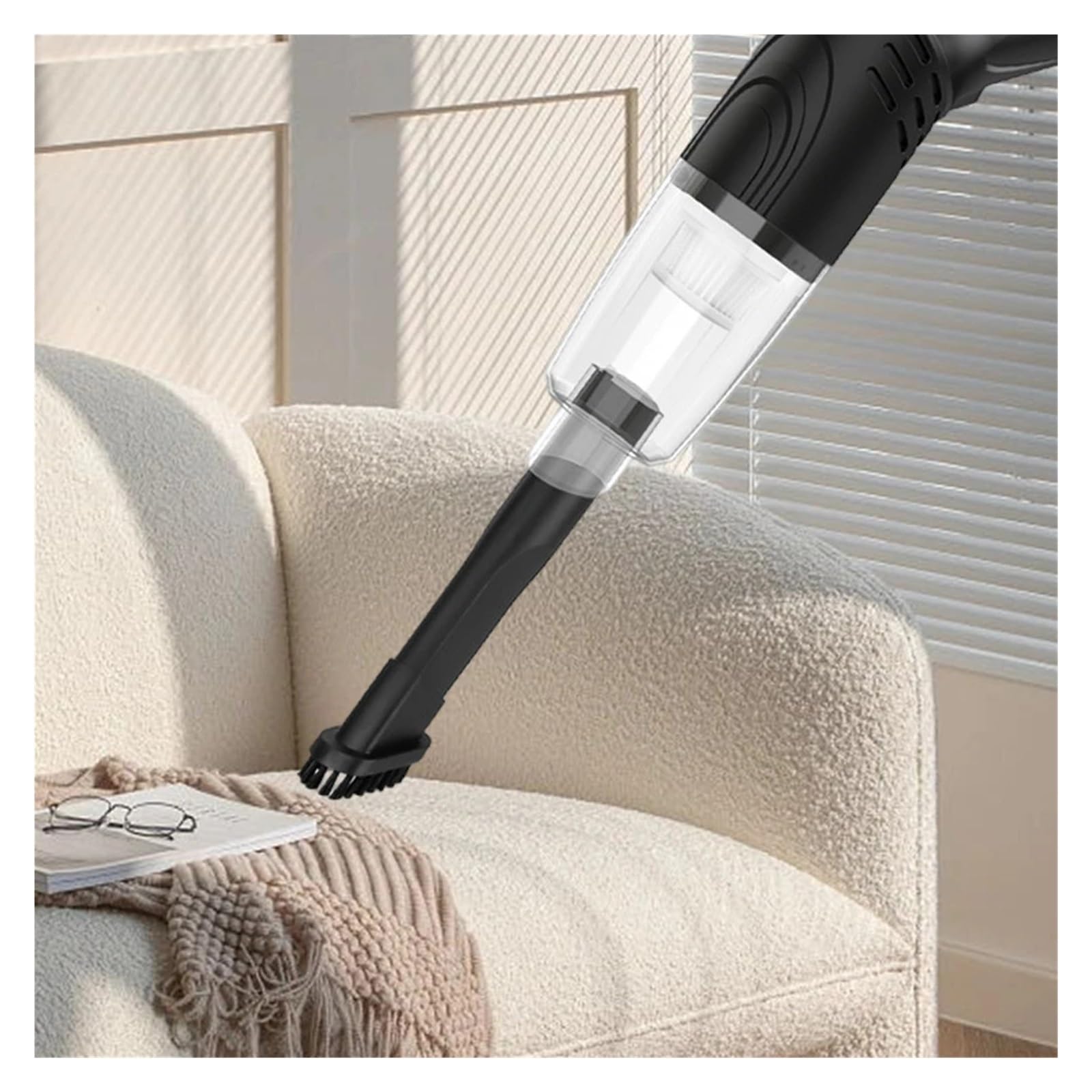 Aspirapolvere portatile senza fili USB ricaricabile palmare raccoglitore di polvere 3000Pa 1200mAh maniglia rotante for peli animali domestici in auto Pulizia Facile Veloce Vari Scenari(White)