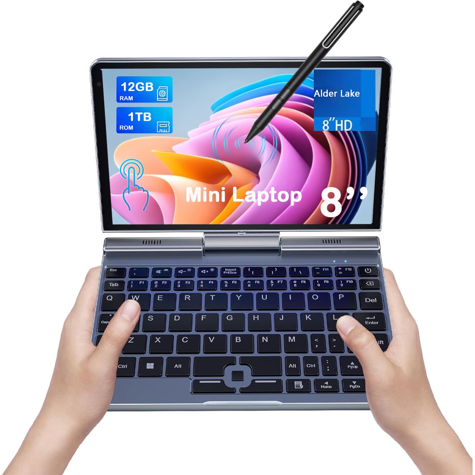 Amazon.com: KOOSMILE Mini Laptop, Small Laptop os11 Pro 8 inch HD