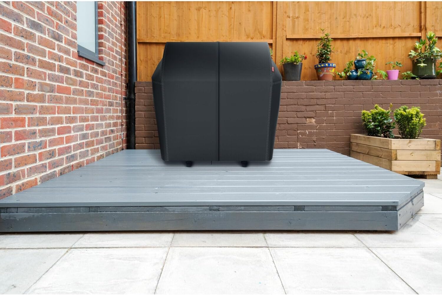 Coleman Revolution Heavy-Duty Cover for 3-Burner Dual Fuel BBQ Grill, Weather-Resistant and Durable Polyester Cover for Charcoal and Propane Combination Grills in Black