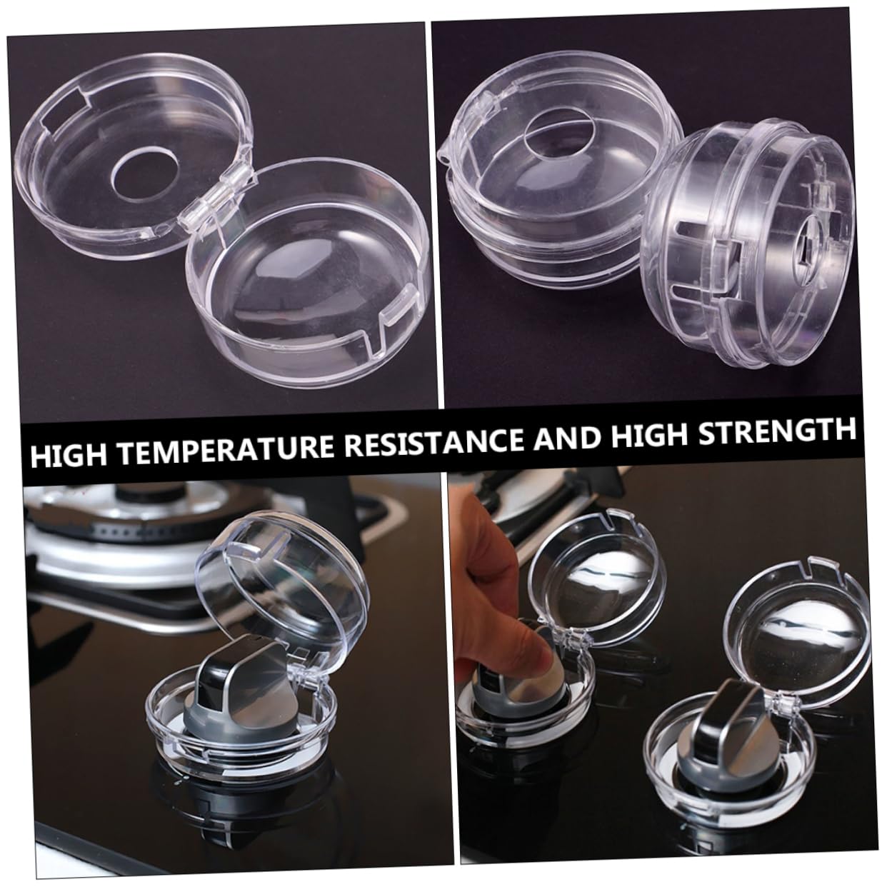 SHOWERORO 12pcs Boy Girl Safety Gas Stove Knob Covers Transparent Protector for Kitchens Easy Adhesive Installation Durable Stove Guard for Childproofing Homes