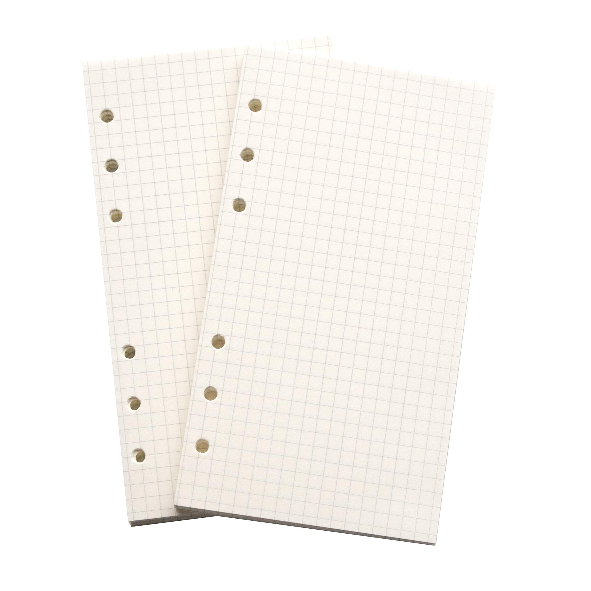 AncicraftRefills Paper with Square Grid 2 Pack for 6 Ring Planner Binder 100gsm Creamy White Paper 90 Pages / 45 Sheets 1 Pack A6: 3.7x6.73"/9.4x17.1cm