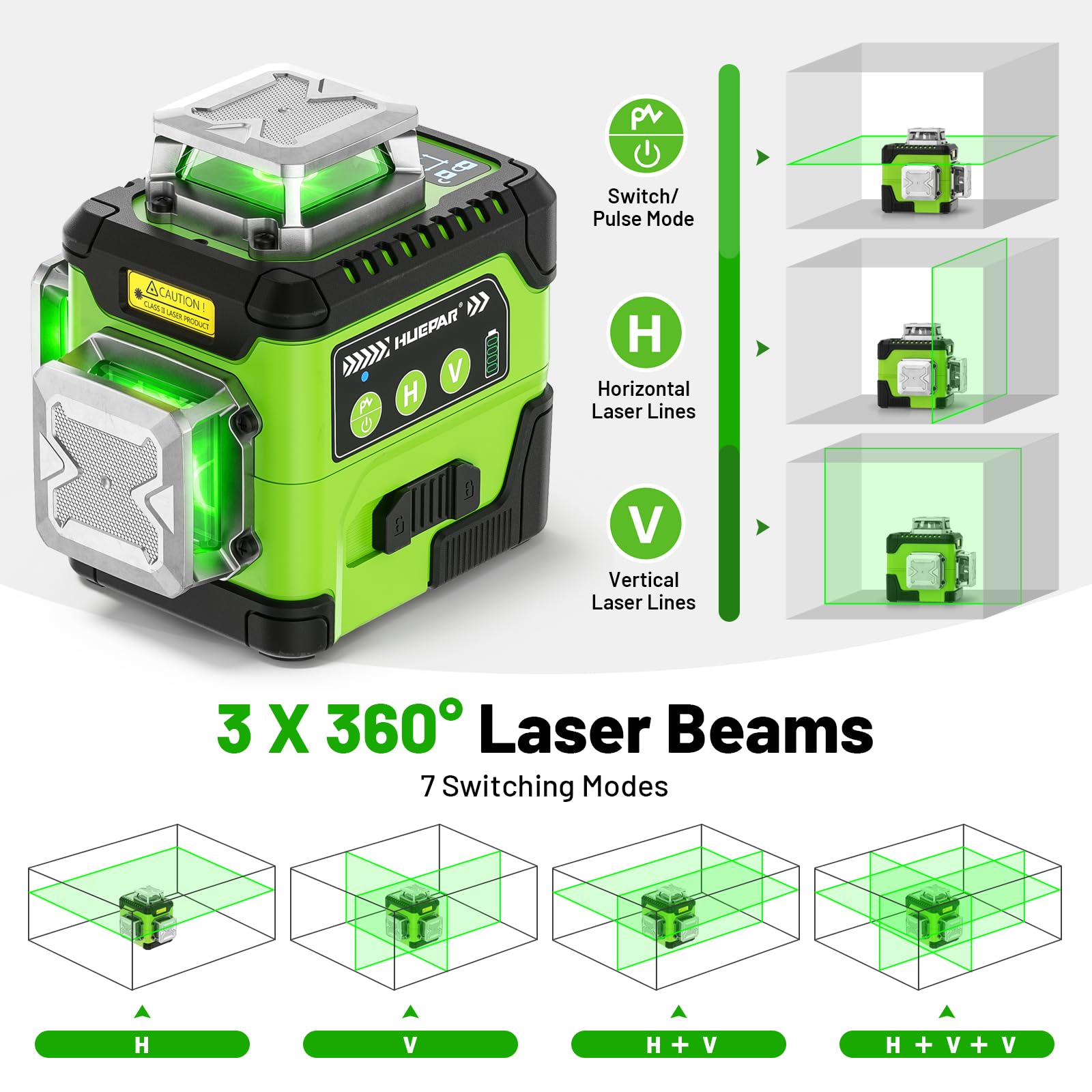 Huepar 360° Laser Level - Precise Angle & Easy Setup -4